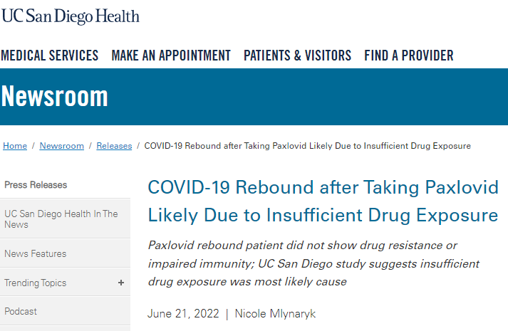 一些患者在服用Paxlovid疗程后出现“返阳”的现象