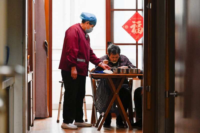 在中国东部城市如皋的一家养老院